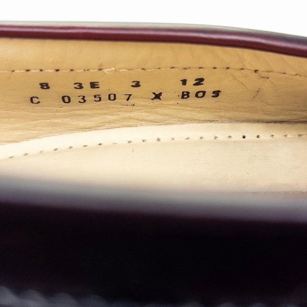 Cole Haan Men's 8 3E Pinch Tassel Loafers Burgundy Leather Dress Shoes Wide